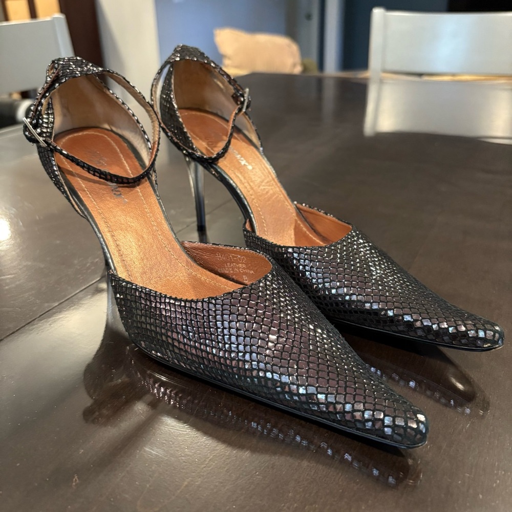 EUC Bronx High Heel Leather 41 BLK Shoe Mobwife Close Bronx Pointed Snake Witchy